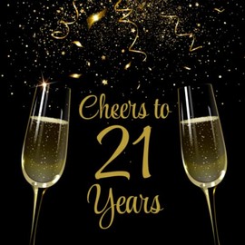 Cheers to 21 Years | 21st Birthday Guest Book | 21st Party Guest Sign In & Message Book | Gift Log | Memory Keepsake