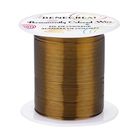 BENECREAT 20 Gauge/0.8mm Engraved Twist Gold Wire Textured Copper Wire for Ring Making, Beading Wrapping and Other Jewelry Craft