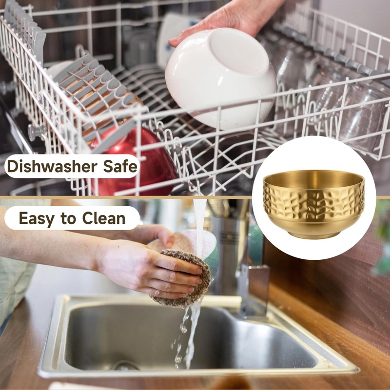 Homaisson Stainless Steel Gold Bowls Set - 4 Pcs Classic