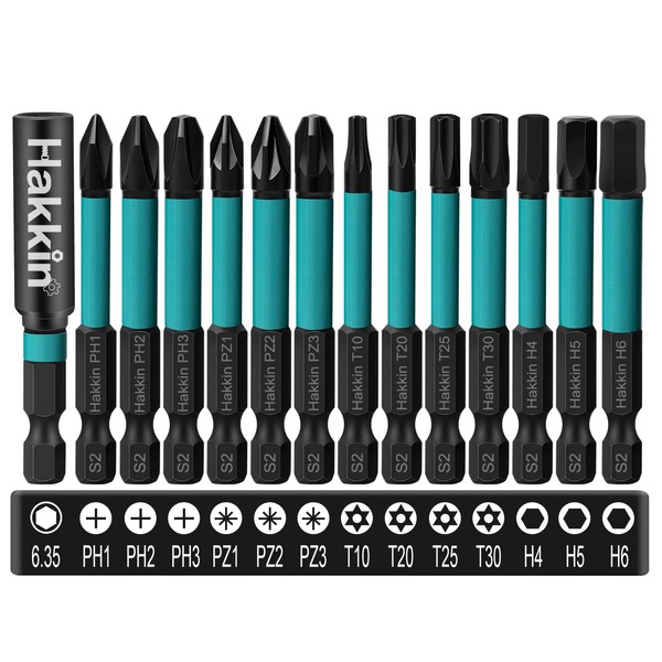 Torx Bits Set Long Hakkin 13 Pieces 60 mm Hex