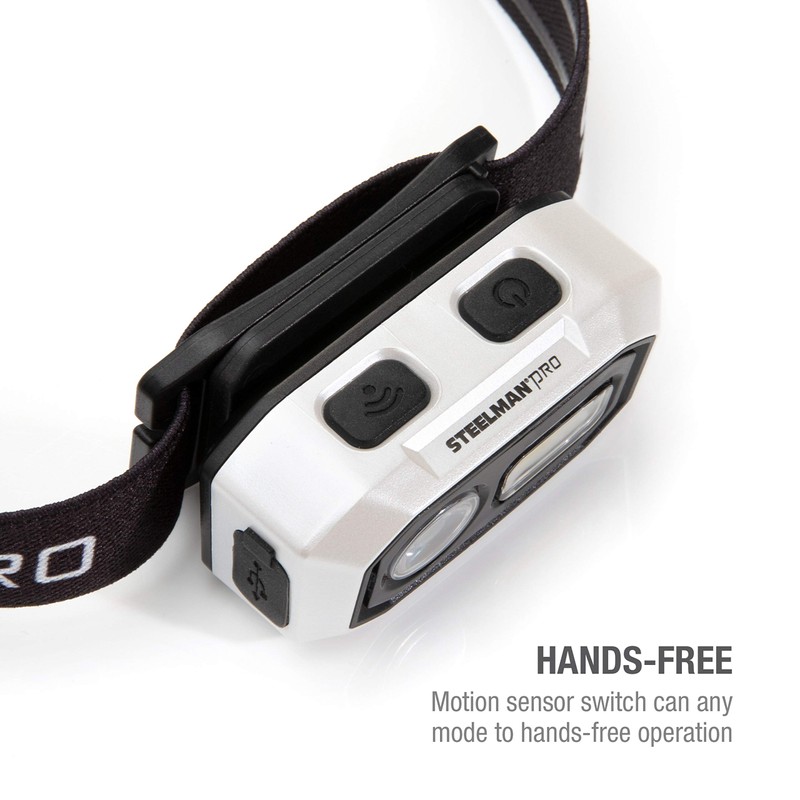 Steelman Pro 300 Lumen Hands-Free Motion-Activated LED Rechargeable Headlamp for
