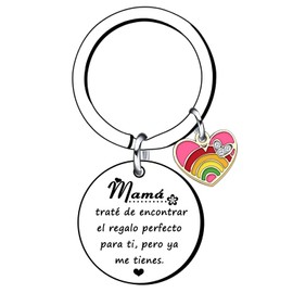 LKJHGF Gift for Girls Para Mother Gift of the Día de la Mother Llavera para Mamá Regalos para Mamá Llavera Mamá Llavera Mujer Mamá Gift for Mamá Llavera, Silver / black