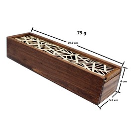 Abcsea Pack of 1 Retro Elegant Wooden Pencil Case, Pen Holder Made of Wood, Pen Case, Wooden Box, Wooden Case - Grass Rolls