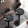 Wanyint Dragonfly Print Bar Stool Seat Covers Stretch Round 12"-14"