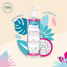 Crema sin enjuague Acticurl: ¡nutre, define y protege tus rizos con facilidad! – Con infusión de fruta del dragón/pitaya y aloe vera – Control del frizz para todo tipo de rizos – 240 ml.
