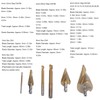 6Pcs/Set Spiral Grooved Step Drill Bit Hex Shank Stepped Drills