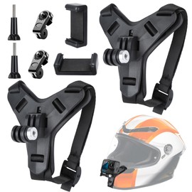 Pack of 2 Motorcycle Helmet Mount, Action Cam Helmet Mount Chin Mount, Motorcycle Helmet Chin Mount with Extension J-Hook Holder, Motorcycle Helmet Mount with Most Action Cameras