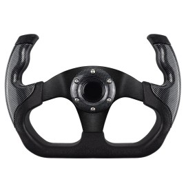 LOSCHEN 12.9'' Universal Racing Steering Wheel 6 Bolt Anti-Slip Leather&Alumin