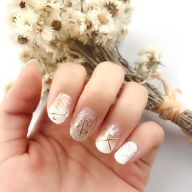 Nanosase Nail Stickers Art, Stylish Nail Polish Strips with Extra Replacement Nail Decals. Set of 2 (K05 Winter Bath)