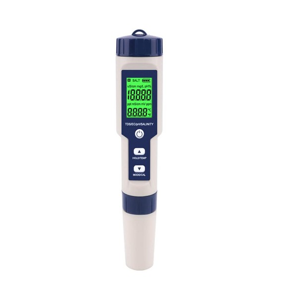 5 in 1 PH Measuring Instrument, EC/TDS/Salt Concentration/Degree Meter, PPM