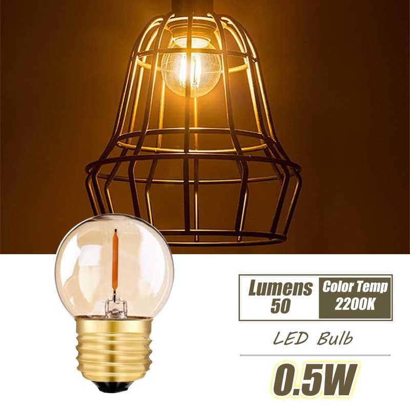 Tsunetani G40 G12.5 Led Filament Mini Globe Light Bulbs 0.5W