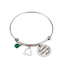 Meiligo Stainless Steel from Daughter Jewelry Remember I Love You mom Key Chain Bracelet (Bracelet)