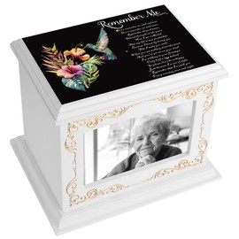 Cremation Urns for Human Ashes Adult Male or Female, Funeral Memorial Urns for Ashes with Photo Frame, Wooden Urns Box and Casket for Men Women, Burial Urn for Adults Up to 200 IBS