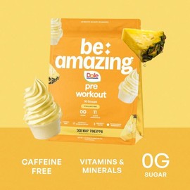 Be Amazing Stimulant Free Pre Workout | 30 Scoops | Caffeine Free | 0g Sugar | Flavors Dole Whip Pineapple, Pink Lemonade, & Watermelon Candy Supplement Nutrition Muscle Energy Fitness:_Dole Whip® Pineapple_40 Scoops