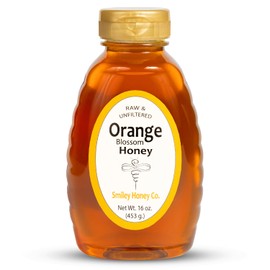 Smiley Honey, Raw and Unfiltered, Honey From Florida, Always Fresh, Always Flavorful (1lb, Orange Blossom Honey)