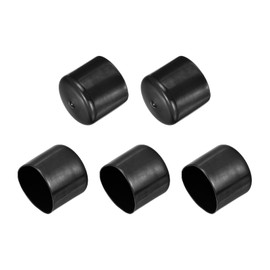 QUARKZMAN Pack of 5 Rubber End Caps 49 mm ID Rubber Caps Rubber Plugs Round Sliding Caps Chair Leg Caps Foot Caps Protective Cap End Tips Cover Plugs Plastic for Pipe Furniture Black