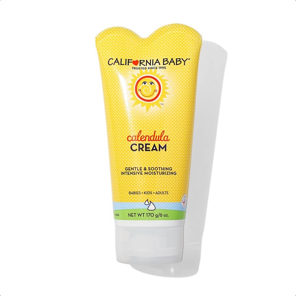 California Baby Calendula Moisturizing Cream (6 Ounces) Hydrates Soft, Sensitive Skin | Plant-Based, Vegan Friendly | Soothes irritation caused by dry skin on Face, Arms and Body.