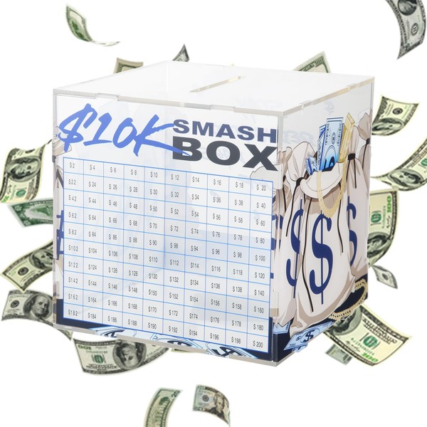 Clear Money Boxes for Adults, Acrylic Money Saving Box for
