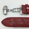 Watch Band, Genuine Leather, D Buckle, Crocodile Embossed Strap, Spring