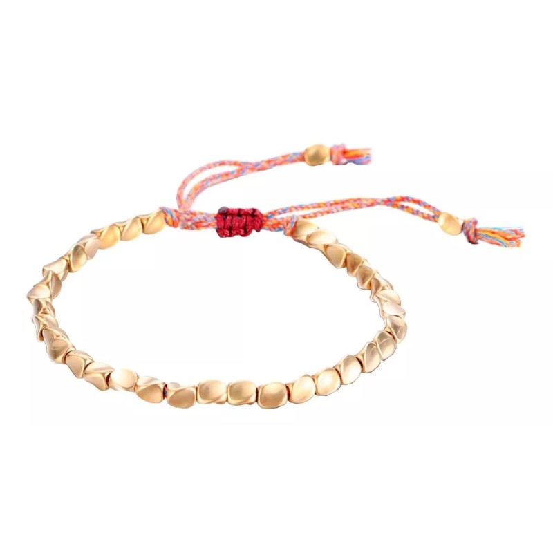 Veraly Pulsera Tibetana Cobre Mujer Hecha A Mano De Cuerda