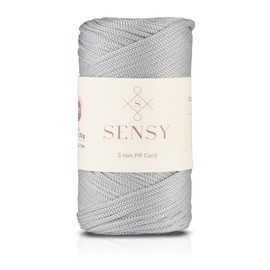 Sensy Premium 3mm 131 Yards Polyester Rope 100% Polypropylene Cord Macrame Cord 3mm Crochet Bag Cord Macrame Rope Crochet Thread Gift for Knitter (Silver)