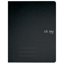 VON Leitz 30130095 Pack of 10 A4 File Folders, Cardboard, with Stapling Mechanism, for 250 Sheets, with Soft Cover, for School, Study and Home, Black