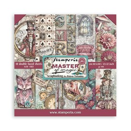 Stamperia - Scrapbook Paper Pad for Scrapbooking, Albums, Card Making, Bullet Journalling and More, Acid Free, Double-Sided, Perfect for Hobbies, Crafts, and Gifting (Master of Magic) (30.5 x 30.5 cm)