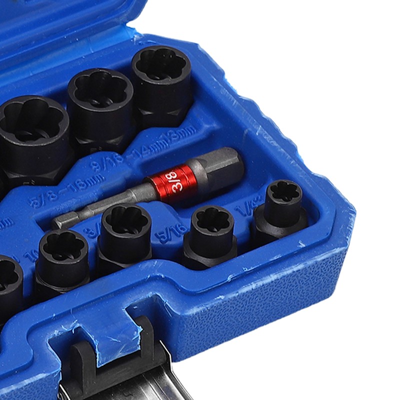 14Pcs Nut Remover Extractor Kit 3/8in Damaged Rusty Bolt Removal