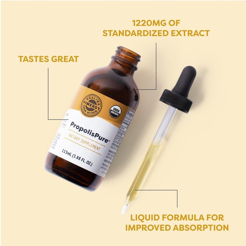 Vimergy PropolisPure ® –USDA Organic Propolis Liquid Extract – Immune