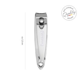 TITANIA Nail clippers with file, high-quality nail clippers for fingernails and toenails, ideal for thick nails, nail clipper made of carbon steel, for men and women, nail clippers, chrome-plated