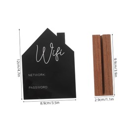 Operitacx House-Shaped WLAN Password Sign, Writeable Chalkboard, WiFi Display for Guest Room, Erasable WiFi Signage Made of Wood for Home and Office