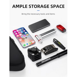 ROCKBROS Bike Frame Bag, Reflective Bicycle Storage Triangle Bag with Mesh Side Pockets, Cycling Pouch for Road Mountain MTB Gravel(1.5L)