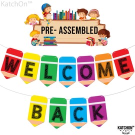 KatchOn, Welcome Back Banner for Classroom Decorations - Large, 10 Feet, No DIY | Back to School Backdrop for First Day of School Decorations | Back to School Decorations | Classroom Decor