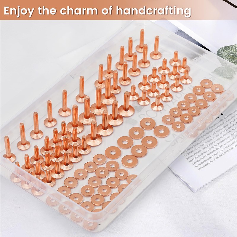 116Pcs, Copper Rivets and Burrs, #9 and #12 Burrs Setter,