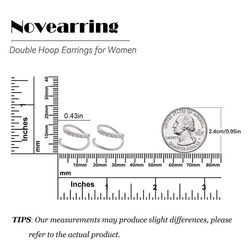 Double Hoop Earrings for Women Teen Girls Single Piercing Double