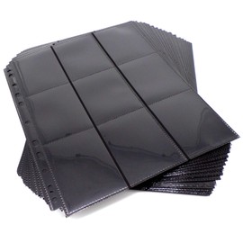 docsmagic.de 50 18-Pocket Pages Black - Sideloading - 11 Holes - MTG PKM YGO - Folder Pages Black