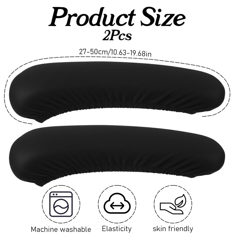Guduling 2-Pack Arm Rest Pads for Office Chairs,Black Computer Chair