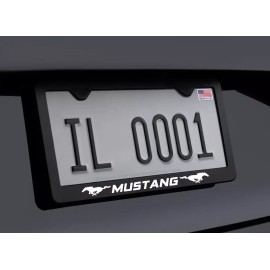 Gearhead Frames Glowing Mustang with Logos Stainless Steel License Plate Frame Bracket