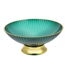 Cabilock Decorative Fruit Bowl High Base Fruit Bowl Fruit Offering Bowl Wedding Snack Holder Fruit Draining Bowl Dessert Bowl Home Kitchen Decoration (Green) Round Footed Dish