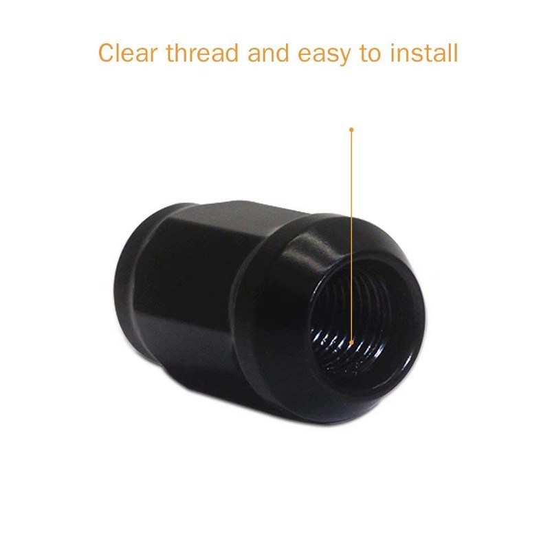 GAsupply Black Lug Nuts, 1/2-20 Closed End Bulge Acorn Lug