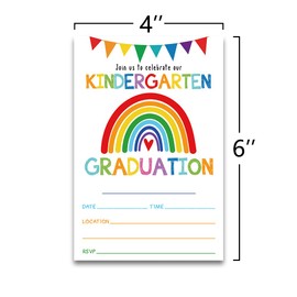 FujLoy 20 Cards with Envelopes, graduation party invitations 2025, Kindergarten Graduation Invitation, Preschool Pre-K Graduation Ceremony Invite.（020）