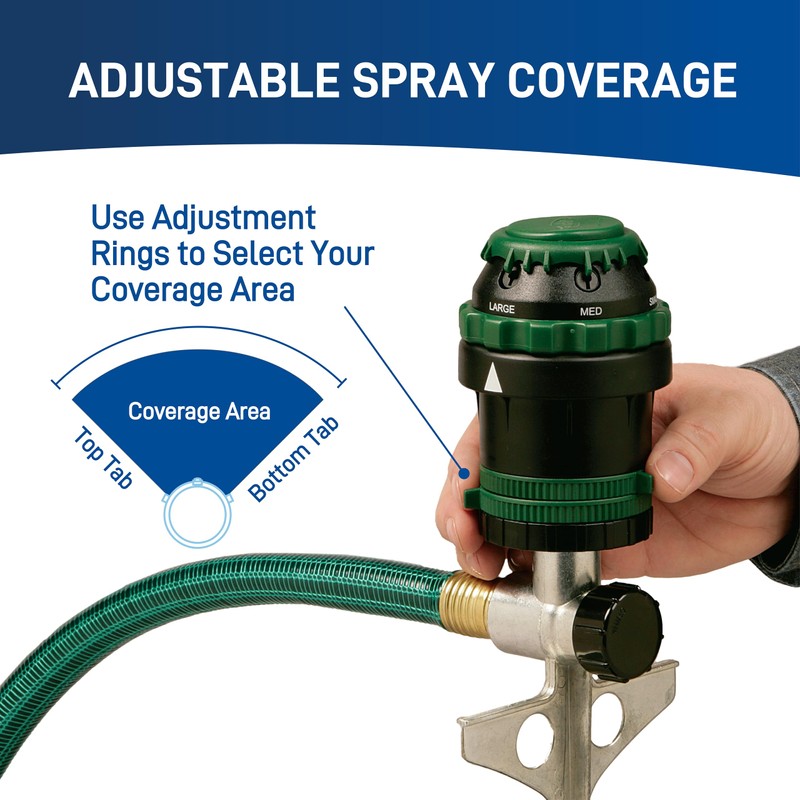 Orbit 58573N H2O-Six Gear-Drive Sprinkler on Metal T-Spike