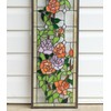 10" x 35.5" Handcrafted Hanging Stained Glass Window Panel Rose