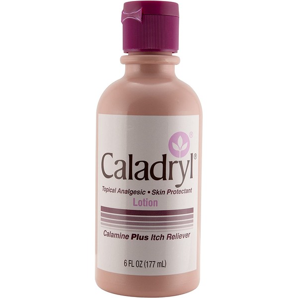 Caladryl Pink Calamine Skin Protectant Plus Itch Relief, 6 Ounce Bottle
