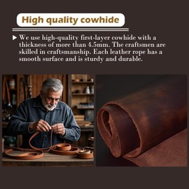 WERCHNPET Leather Dog Leash 6ft, Hheavy Duty, Soft and Strong for Large, Medium, Small Dogs - Premium Leather Leash for Dogs