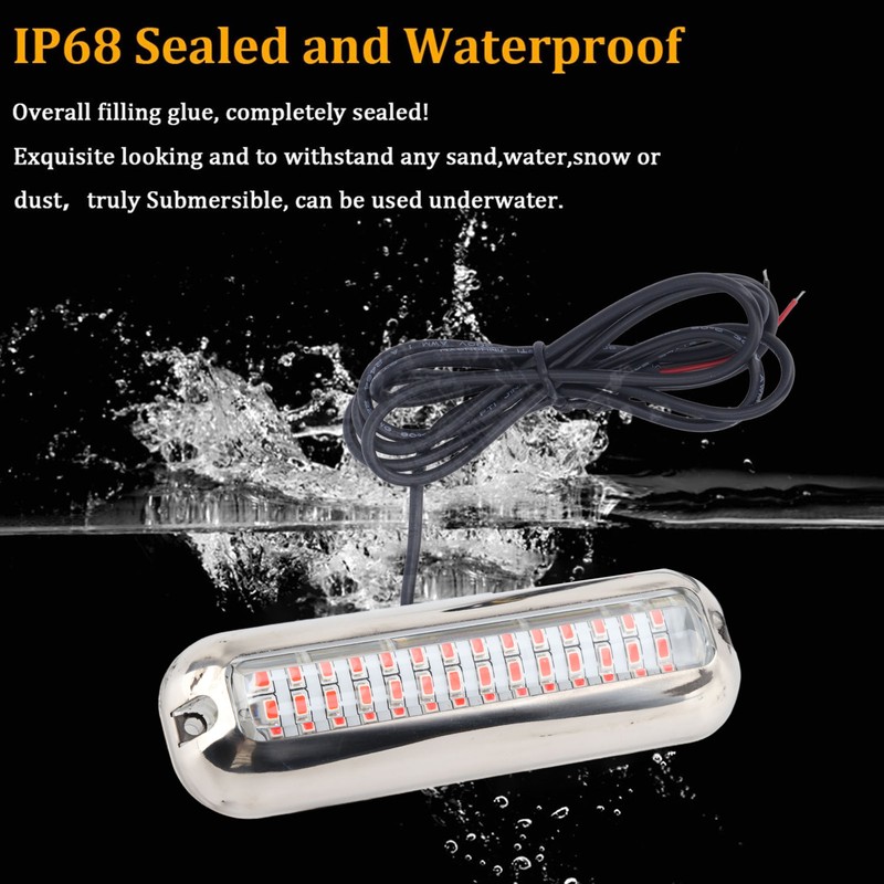 Underwater Boat Lights IP68 Waterproof 42 LED Beads 125° Wide