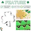 Crethinkaty 4 Pieces Clover Cookie Cutter Set Stainless Steel St.