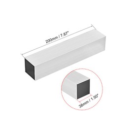 uxcell 6063 Aluminum Square Tube, 38mmx38mmx1mm Wall Thickness 200mm Length Seamless Straight Pipe Tubing