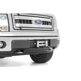 Rough Country Hidden Winch Mounting Plate (fits) 2009-2014 F150 | Recovery System | OEM Bumper Winch Mount | 1010 , Black