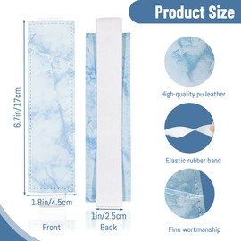 Adjustable Elastic Band Pen Holder for Two Pens, Pen Sleeve Pouch, Pencil Holder, Color PU Leather Pen Sleeve Case for Hardcover, Journals, Notebooks, Planners (Blue)